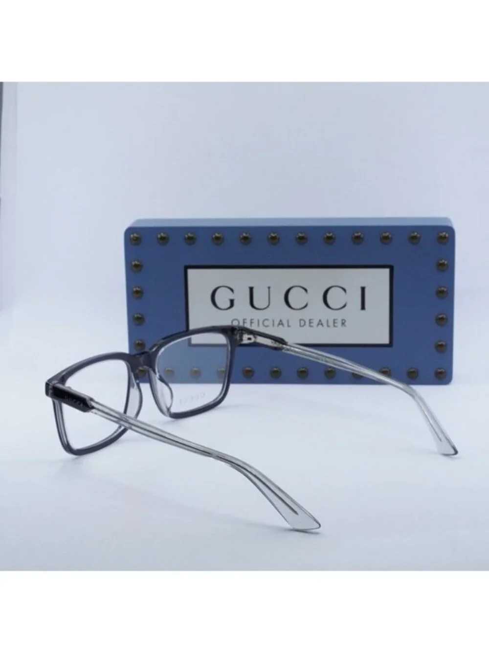 Gucci GG1120OA 002 Square Eyeglasses 55mm - Grey/Transparent